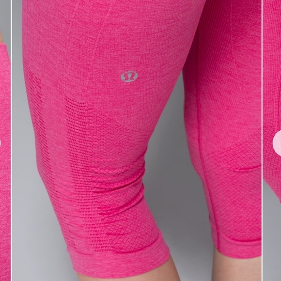 Lululemon In the Flow II seamless crop leggings sz 6 pink - Picture 5 of 6